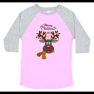 Custom Name added Merry Christmas Reindeer Kids